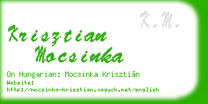 krisztian mocsinka business card